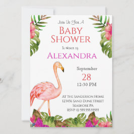 Chica Baby Shower Pink Flamingo Tropical Wildlife
