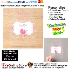 Chica Baby Shower Tarjeta de invitación acrílica t