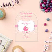 Chica Baby Shower Tarjeta de invitación acrílica t