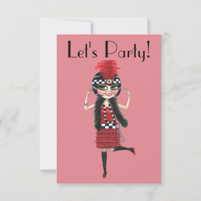 Chica bailarina de Flapper rugiendo veinte años (Anverso)