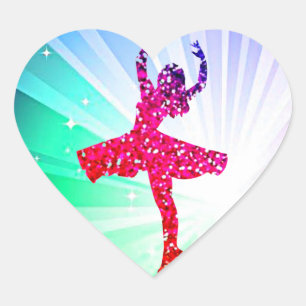 Chica bailarina en pegatinas brillantes de luces.