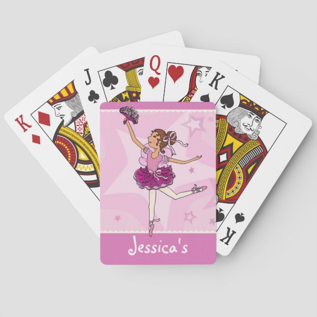 Chica bailerina cartas de juego rosadas (Reverso)