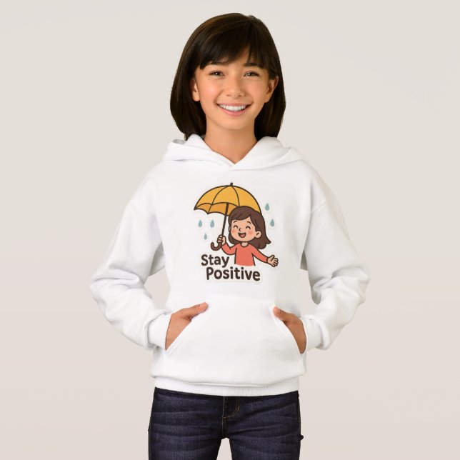Chica bajo la lluvia, pero con una sonrisa. (Anverso completo)