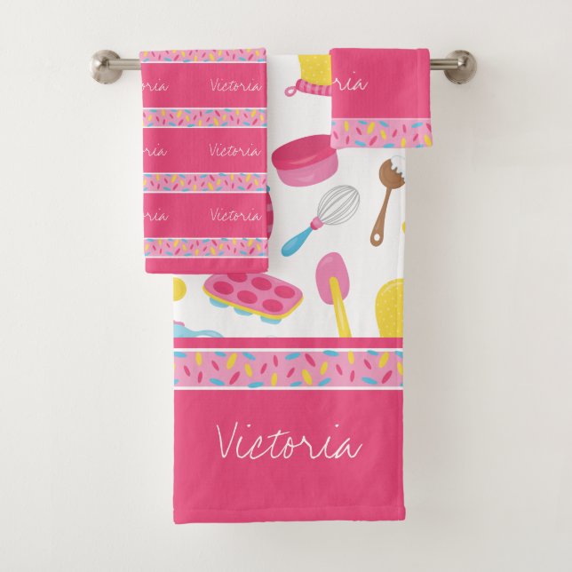 Chica Baker Modelo de cocina rosa Chef Baño para n (In situ)