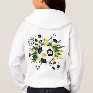 chica baloncesto de fútbol con estrellas de oro ve