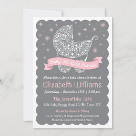 Chica bebé está frío fuera de la ducha invitación