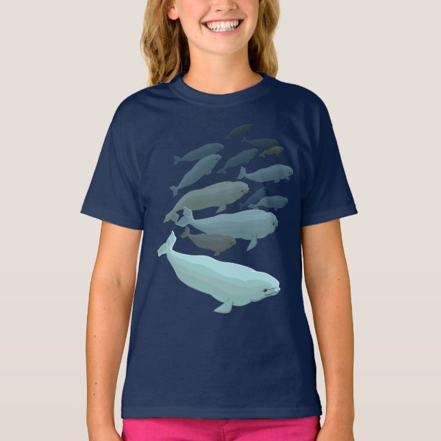 Chica Beluga Camisetas Beluga Camisa de ballena be (Anverso)