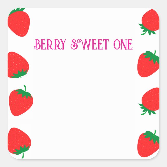 Chica Berry Sweet One Square Pegatina (Anverso)