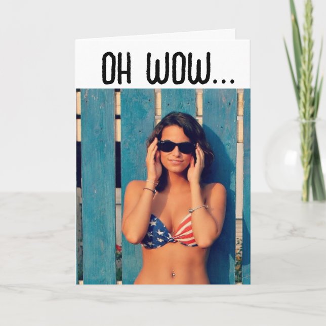 Chica BIKINI POR LA TARJETA DE CUMPLEAÑOS DE LA CO (Anverso)