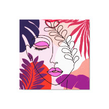 Chica bohemia Línea Arte Estética Rosa