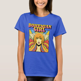 CHICA BOHEMIANA DE LA CAMISA EN LA CAMISETA, DAMAS