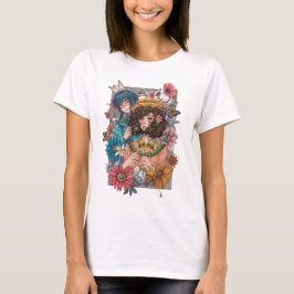 Chica Boho con Camiseta Floral 