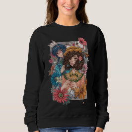 Chica Boho con Sudadera Floral