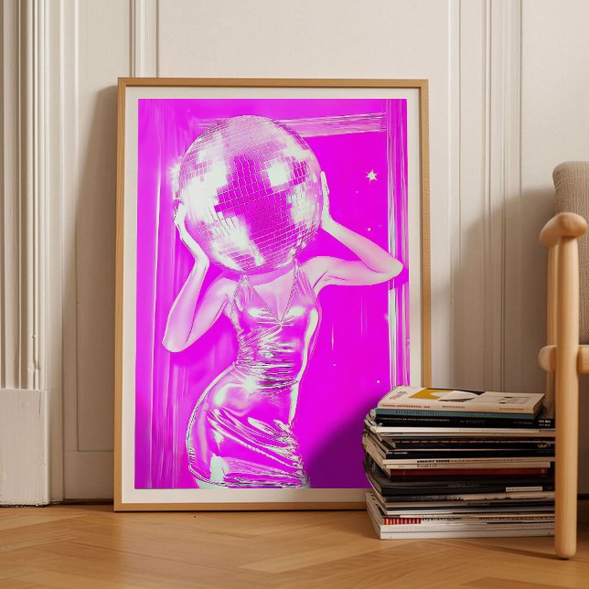 Chica Bola de Discoteca Rosa Póster de Cabeza, Cua (Subido por el creador)