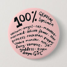 Chica Botón Espécimen 100% Genuino