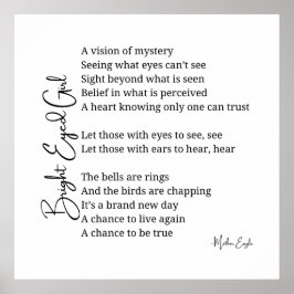 Chica brillante poema Inspirador arte decorativo e