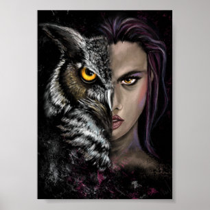 Chica Búho - Póster de Colección de Emociones - Pi