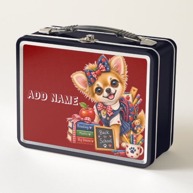 Chica Cachorro Regreso a Clases (azul) (Anverso)