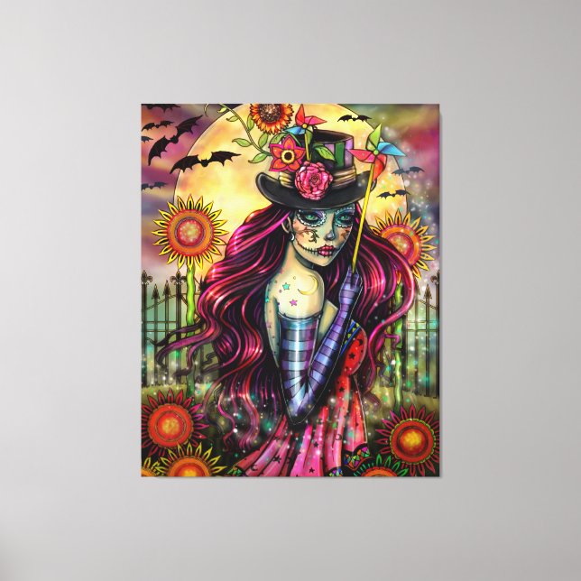 Chica Calavera de Azúcar Arte Fantástico de Molly  (Anverso)
