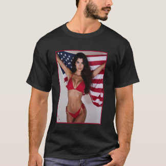 Chica caliente en camiseta para hombres - Bandera