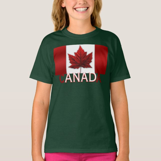 Chica Canadá Bandera camiseta niño orgánico Canadá (Anverso)