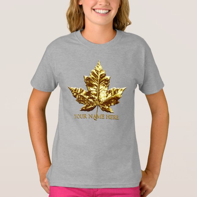 Chica Canadá Personalizado de camisetas Equipo Can (Anverso)