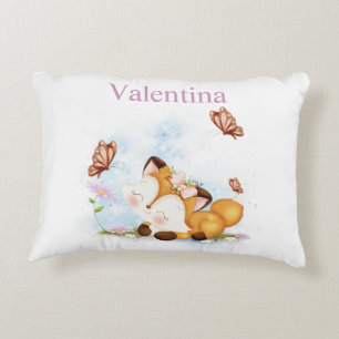 Chica Caprichosa Almohada de Zorro y Mariposa con