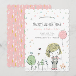 Chica caprichosa niños niños pequeños invitaciones