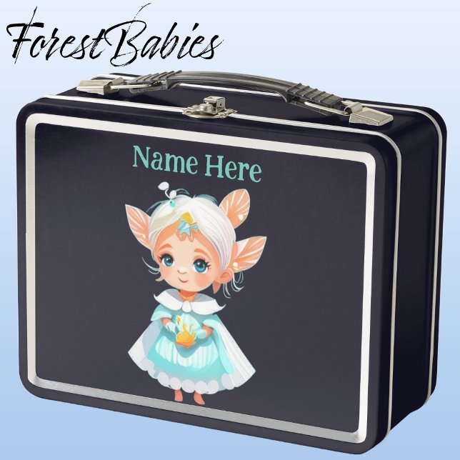 Chica caprichoso y caprichoso Personalizado de fan (Fairy, Black ForestBabies Lunch Box)