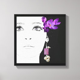 Chica cara bonito croco púrpura arte de la moda fl