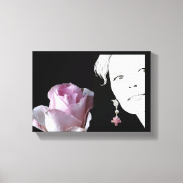 Chica cara bonito rosa rosa rosa forma floral arte