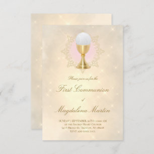 chica católico primera invitación a la comunión