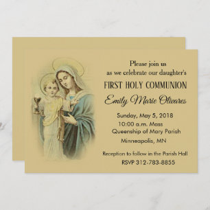 Chica Católico Primera Invitación a la Santa Comun