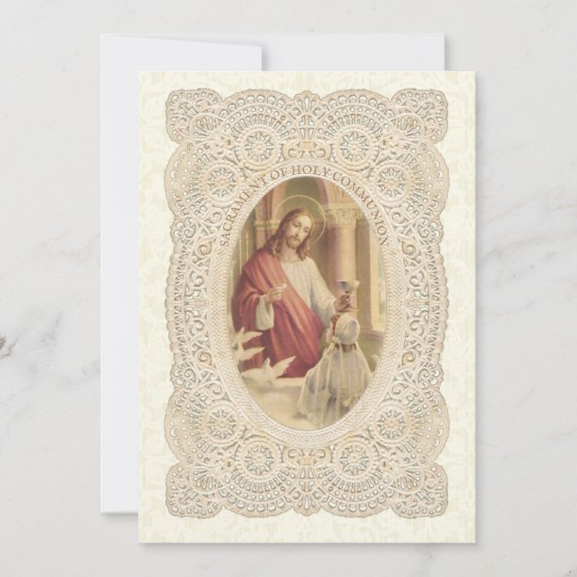 Chica Católico Primera Invitación a la Santa Comun (Anverso)