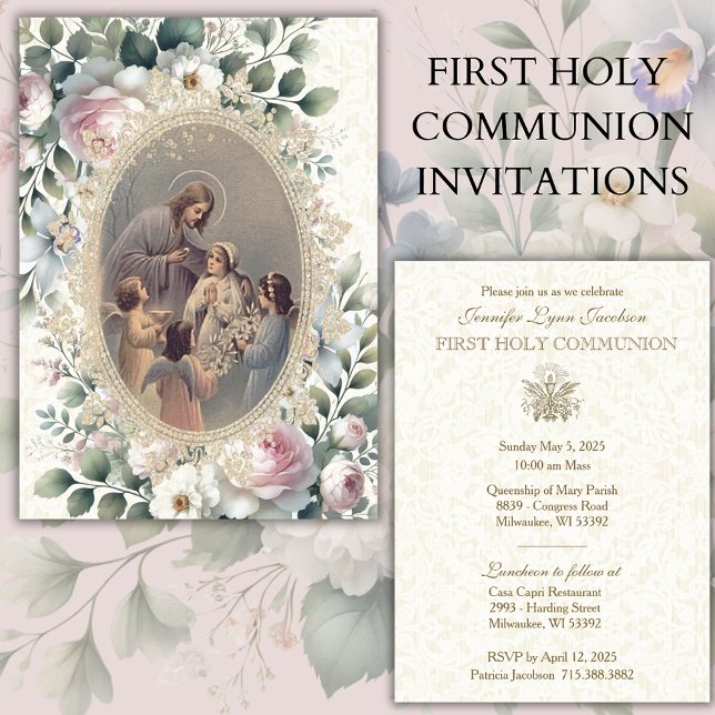 Chica Católico Primera Invitación a la Santa Comun (Subido por el creador)