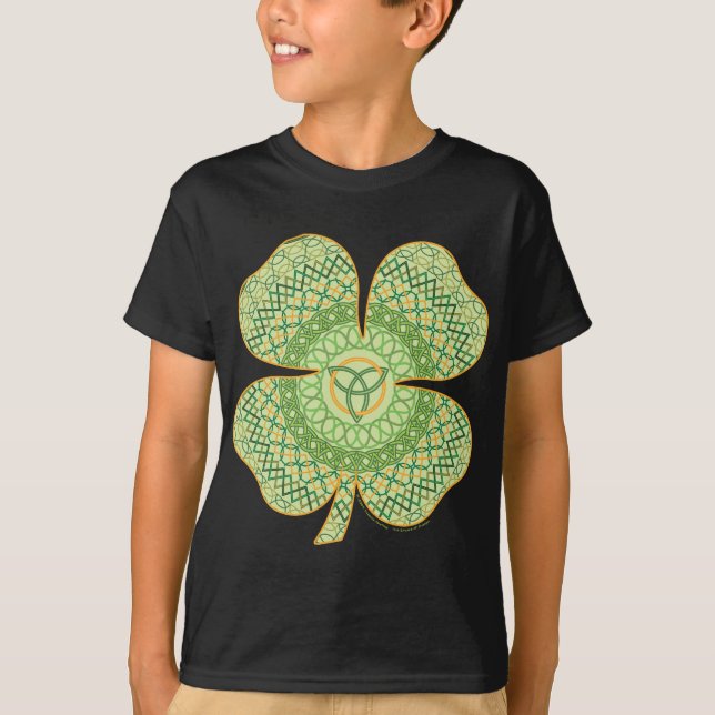 Chica celta de Shamrock y bebé camiseta oscura (Anverso)