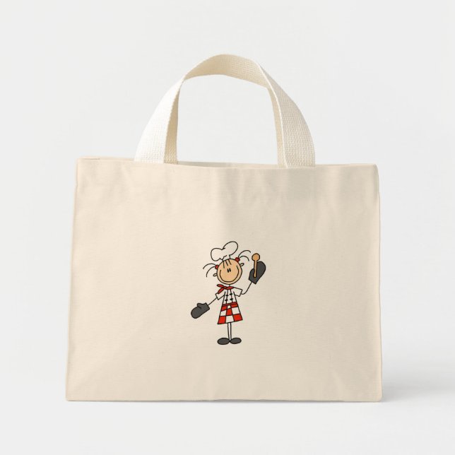 Chica Chef con bolsas de cuchara de madera (Frente)