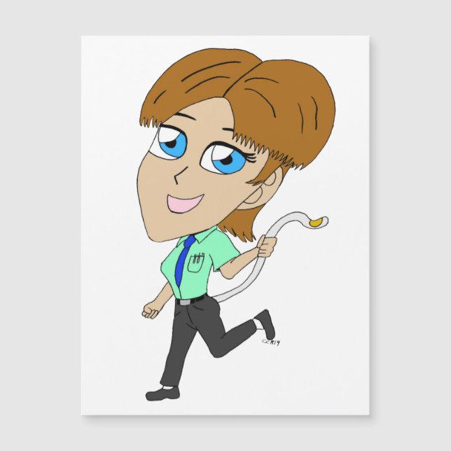 chica chibi con imán de cola (Anverso)