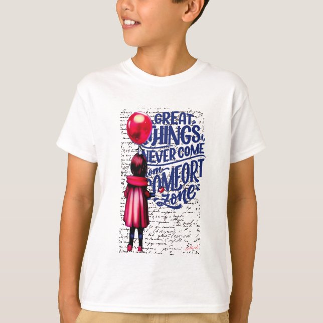 Chica con camiseta con globo rojo (Anverso)