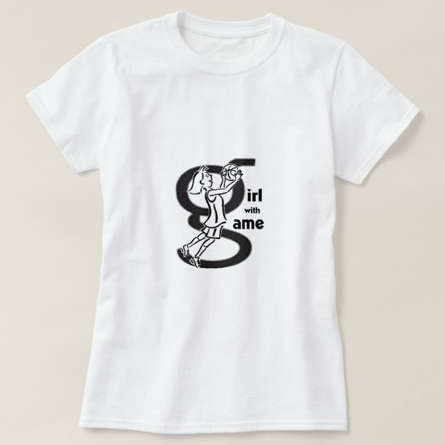 Chica con camiseta de Baloncesto de Juego (Diseño del anverso)