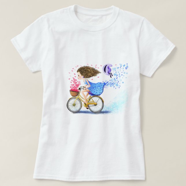 Chica con camiseta en bicicleta (Diseño del anverso)