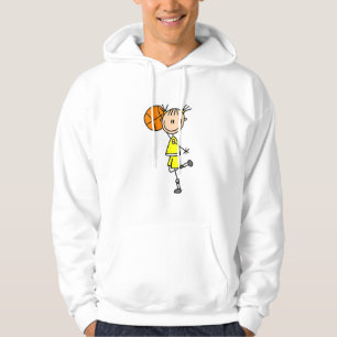 Chica con camisetas de baloncesto y regalos