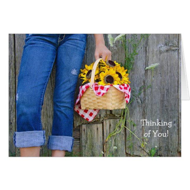 Chica con cesta de girasol (Anverso (Horizontal))