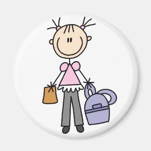 Chica con el imán de la mochila