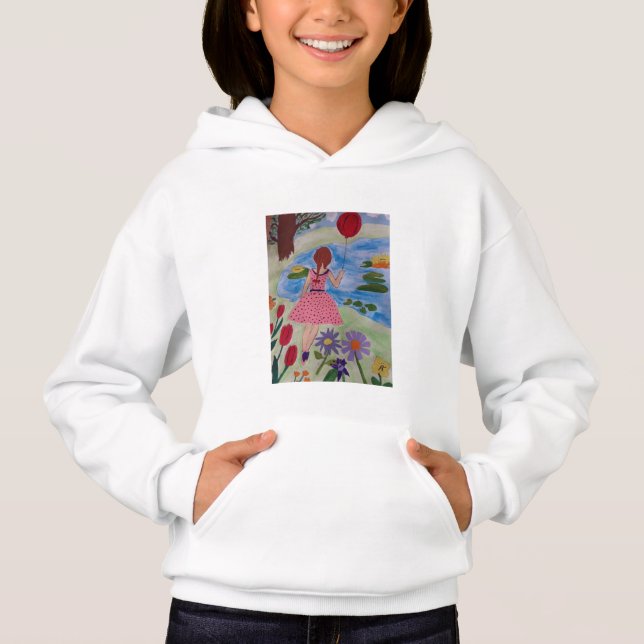 Chica Con Hoodie De Globo Rojo (Anverso)
