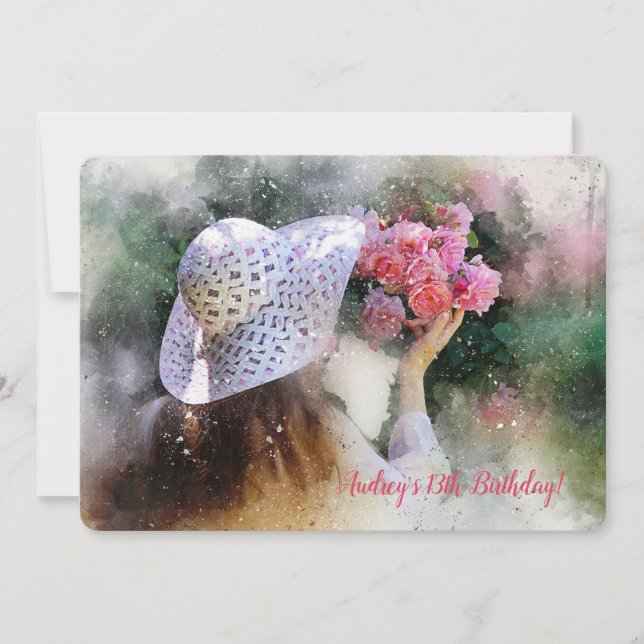 Chica con invitación a Bouquet (Anverso)