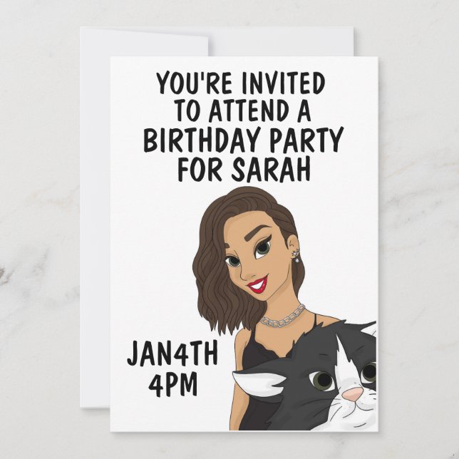 CHICA CON INVITACIONES DEL PARTIDO CUMPLEAÑOS DE L (Anverso)