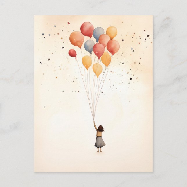 Chica con la postal de los globos (Anverso)