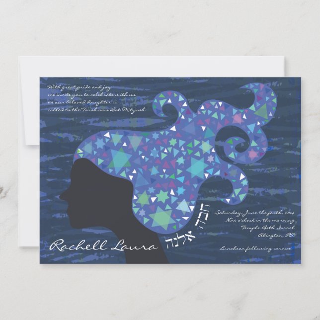 Chica con las estrellas en su invitación de (Anverso)