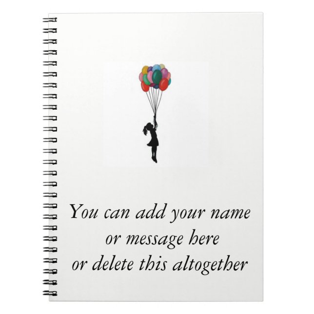 Chica con los globos libreta, cuaderno (Frente)